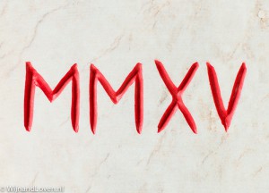 MMXV_2015_in romeinse_cijfers in steen uitgehakt