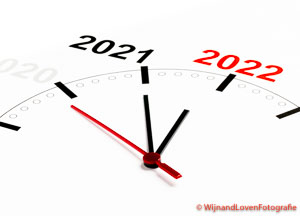 Nieuwjaar 2022 op aftelklok
